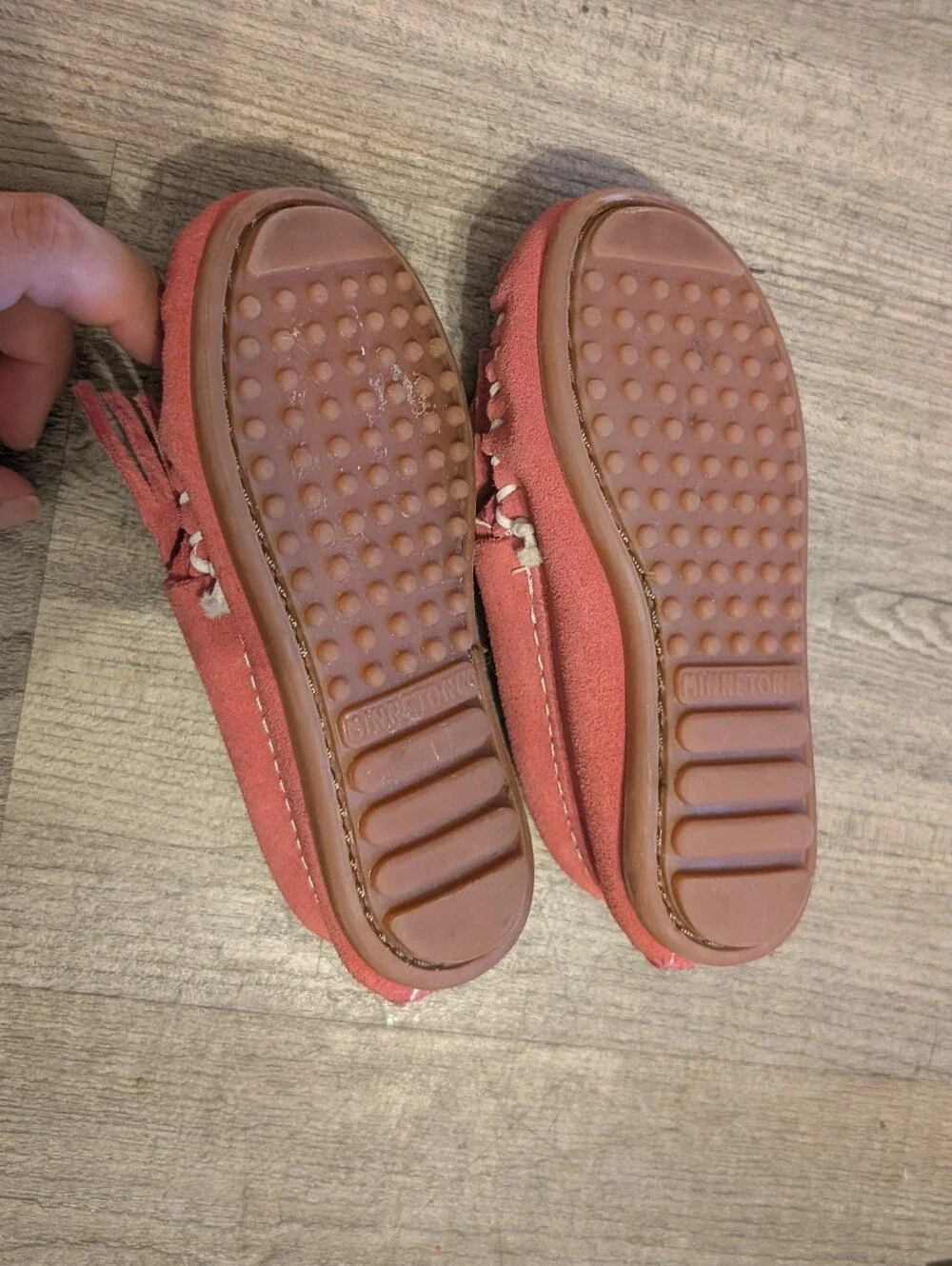 Minnetonka Pink Suede Moccasin